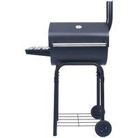 Berkfield Home Charcoal BBQ Grill Smoker with Bottom Shelf Black