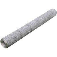 Berkfield Home Chicken Wire Fence Galvanised Steel 25x1 m Silver