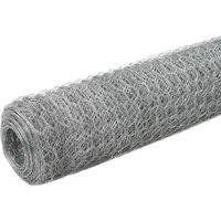 Berkfield Home Chicken Wire Fence Galvanised Steel 25x1.5 m Silver