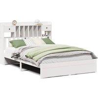 Berkfield Home Bookcase Bed without Mattress White 160x200cm Solid Wood Pine | Size: 160x200 cm