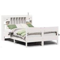 Berkfield Home Bookcase Bed without Mattress White 160x200cm Solid Wood Pine | Size: 160x200 cm