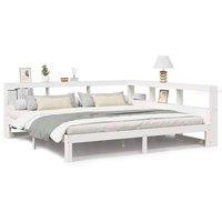 Berkfield Home Bookcase Bed without Mattress White 200x200 cm Solid Wood Pine