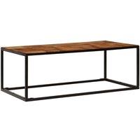 Berkfield Home Coffee Table 110x60x40 cm Solid Acacia Wood & Steel in Brown | Size: 110 x 60 x 40 cm