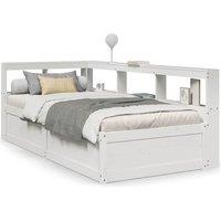 Berkfield Home Bookcase Bed without Mattress White 90x190cm Solid Wood Pine | Size: 90x190 cm