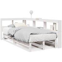Berkfield Home Bookcase Bed without Mattress White 90x190cm Solid Wood Pine | Size: 90x190 cm