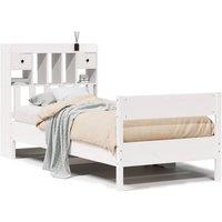 Berkfield Home Bookcase Bed without Mattress White 90x200 cm Solid Wood Pine