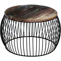 Berkfield Home Coffee Table Round Solid Reclaimed Wood 68x37 cm in Brown
