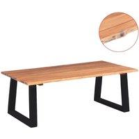 Berkfield Home Coffee Table Solid Acacia Wood 110x60x40 cm in Brown | Size: 110 x 60 x 40 cm