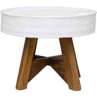 Berkfield Home Coffee Table Solid Reclaimed Wood 60x45 cm White