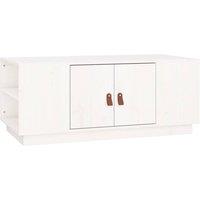 Berkfield Home Coffee Table White 100x50x41 cm Solid Wood Pine | Size: 100 x 50 x 41 cm