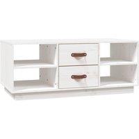 Berkfield Home Coffee Table White 100x50x41 cm Solid Wood Pine | Size: 100 x 50 x 41 cm