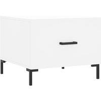 Berkfield Home Coffee Table White 50x50x40 cm Engineered Wood | Size: 50 x 50 x 40 cm