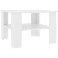 Berkfield Home Coffee Table White 60x60x42 cm Engineered Wood | Size: 60 x 60 x 42 cm