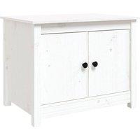 Berkfield Home Coffee Table White 71x49x55 cm Solid Wood Pine | Size: 71 x 49 x 55 cm