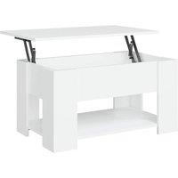 Berkfield Home Coffee Table White 79x49x41 cm Engineered Wood | Size: 79 x 49 x 41 cm