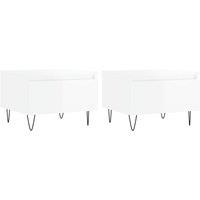 Berkfield Home Coffee Tables 2 pcs High Gloss White 50x46x35 cm Engineered Wood | Size: 50 x 46 x 35 cm