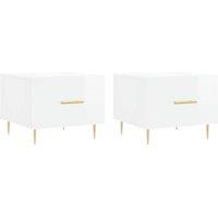 Berkfield Home Coffee Tables 2pcs High Gloss White 50x50x40 cm Engineered Wood | Size: 50 x 50 x 40 cm