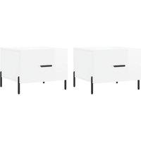 Berkfield Home Coffee Tables 2pcs High Gloss White 50x50x40 cm Engineered Wood | Size: 50 x 50 x 40 cm
