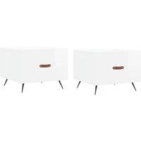 Berkfield Home Coffee Tables 2pcs High Gloss White 50x50x40 cm Engineered Wood | Size: 50 x 50 x 40 cm