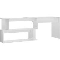 Berkfield Home Corner Desk High Gloss White 200x50x76 cm Engineered Wood | Size: 200 x 50 x 76 cm
