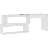 Berkfield Home Corner Desk White 200x50x76 cm Engineered Wood | Size: 200 x 50 x 76 cm