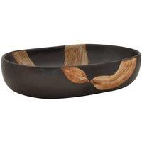 Berkfield Home Countertop Basin Black Oval 59x40x14 cm Ceramic | Size: 59 x 40 x 14 cm