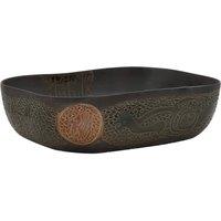 Berkfield Home Countertop Basin Black Rectangular 48x37.5x13.5 cm Ceramic