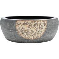 Berkfield Home Countertop Basin Black & Brown Round 41x14 cm Ceramic | Size: 41x14 cm