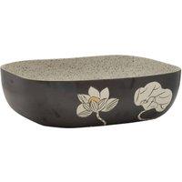Berkfield Home Countertop Basin Grey & Black Rectangular 48x37.5x13.5 cm Ceramic