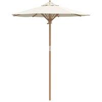 Berkfield Home Cream White Garden Umbrella 180x230 cm Bamboo