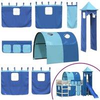 Berkfield Home Curtains for Loft Bed with Tunnel & Tower Blue