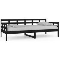 Berkfield Home Day Bed Black Solid Wood Pine 90x200 cm
