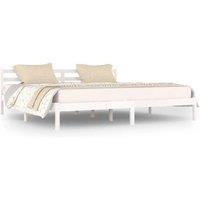 Berkfield Home Day Bed Solid Wood Pine 200x200 cm Super King White