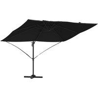 Berkfield Home Cantilever Umbrella Black Polyester canopy with metal frame Large