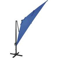 Berkfield Home Cantilever Umbrella with Pole & LED Lights Azure Blue 300 cm