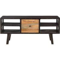 Berkfield Home Coffee Table 100x50x45 cm Solid Reclaimed Wood in Black | Size: 100 x 50 x 45 cm