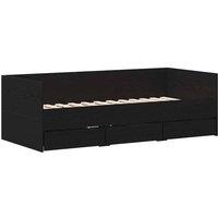 Berkfield Home Daybed Black oak Engineered wood 90 x 190 cm Durable Daybed