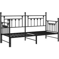 Berkfield Home Daybed Frame with Trundle Black 75x190 cm Steel