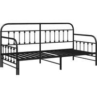 Berkfield Home Daybed Frame with Trundle Black 90x200 cm Steel