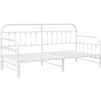 Berkfield Home Daybed Frame with Trundle White 90x200 cm Steel