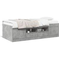 Berkfield Home Daybed with Drawers without Mattress Concrete Grey 90x190 cm Single