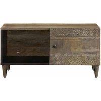 Berkfield Home Coffee Table Light Grey 80x50x40 cm Solid Wood Mango | Size: 80 x 50 x 40 cm