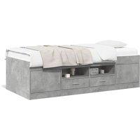 Berkfield Home Daybed with Drawers without Mattress Concrete Grey 90x200 cm