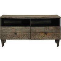 Berkfield Home Coffee Table Light Grey 80x54x40 cm Solid Wood Mango | Size: 80 x 54 x 40 cm