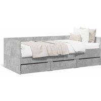 Berkfield Home Daybed with Drawers without Mattress Concrete Grey 90x200 cm