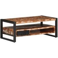 Berkfield Home Coffee Table Multicolour 90x50x36 cm Solid Wood Reclaimed | Size: 90 x 50 x 36 cm