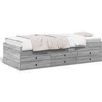 Berkfield Home Daybed with Drawers without Mattress Grey Sonoma 90x190 cm Single