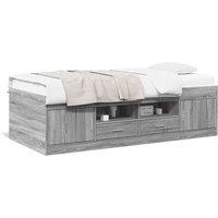 Berkfield Home Daybed with Drawers without Mattress Grey Sonoma 90x190 cm Single