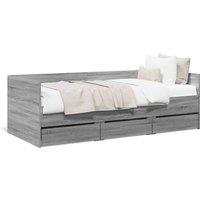 Berkfield Home Daybed with Drawers without Mattress Grey Sonoma 90x200 cm