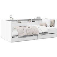 Berkfield Home Daybed with Drawers without Mattress White 100x200 cm